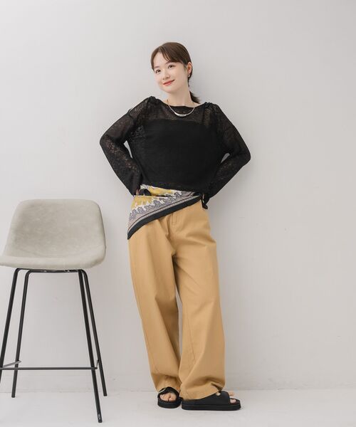 RETRO GIRL（レトロガール）の「【前後2way】肩スリットメランジカーデ（ニット/セーター・レディース・グリーン/ブラック/ライトグレー・FREE）」の15枚目の写真