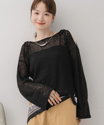 RETRO GIRL | 【前後2way】肩スリットメランジカーデ(ニット/セーター)