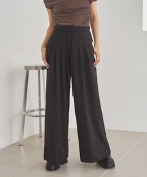 3 tuck belted wide pants /3タックベルト付きワイドパンツ
