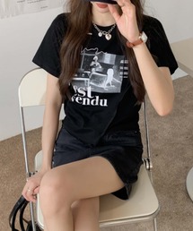 不規則カットプリントTシャツ