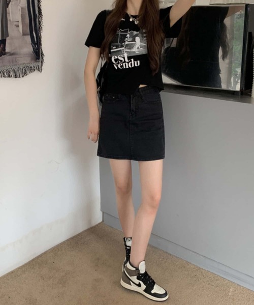 MAISON DE THERESE(メゾン ド テレーズ)の「不規則カットプリントTシャツ(Tシャツ/カットソー・レディース・ブラック/ホワイト・M)」の14枚目の写真