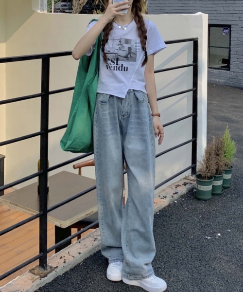 MAISON DE THERESE(メゾン ド テレーズ)の「不規則カットプリントTシャツ(Tシャツ/カットソー・レディース・ブラック/ホワイト・M)」の6枚目の写真