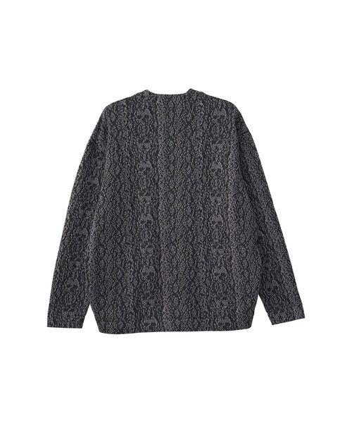 HYSTERIC GLAMOUR(ヒステリックグラマー)の「SPEAK NO EVILワッペン カーディガン(カーディガン/ボレロ・メンズ・ブラウン系その他/チャコールグレー・LARGE/X-LARGE/SMALL/MEDIUM)」の5枚目の写真