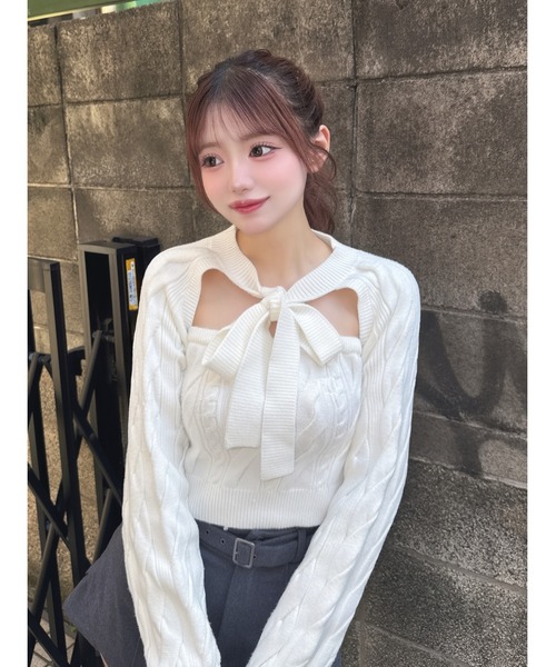 Darich ダーリッチ ケーブルアンサンブルニットトップス ダーリッチ Darich ケーブルアンサンブルニットトップス