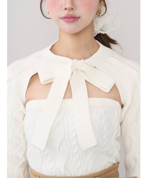 ケーブルアンサンブルニットトップス（ニット/セーター