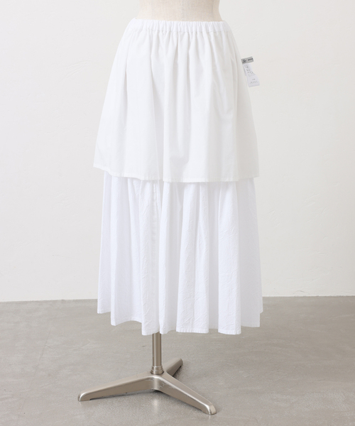 【新品タグ付】ジャーナルスタンダード/ラインプリントワッシャースカート/白/38 ワッシャータフタバルーンスカート バルーンスカート 大人[品番