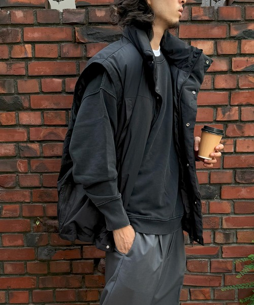 DRAW（ドロー）の「DRAW(ドロー) / デタッチャブルジップアップブルゾン（ブルゾン・メンズ・グレー/ブラック・MEDIUM/LARGE）」の4枚目の写真