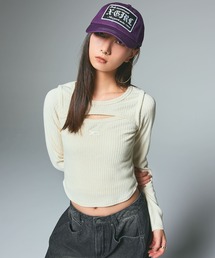 X-girl | FRONT SLIT RIB L/S TOP(Tシャツ/カットソー)