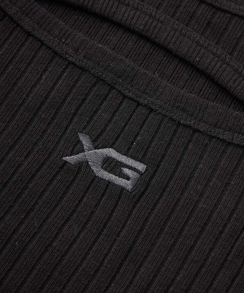 X-girl(エックスガール)の「FRONT SLIT RIB L/S TOP(Tシャツ/カットソー・レディース・オフホワイト/ブラック・ONE SIZE)」の6枚目の写真