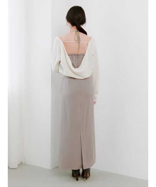 SNIDEL（スナイデル）の「カシュクールニットセットホルターワンピース（ワンピース・レディース・オフホワイト/グレー/ライトピンク・0/1）」の9枚目の写真
