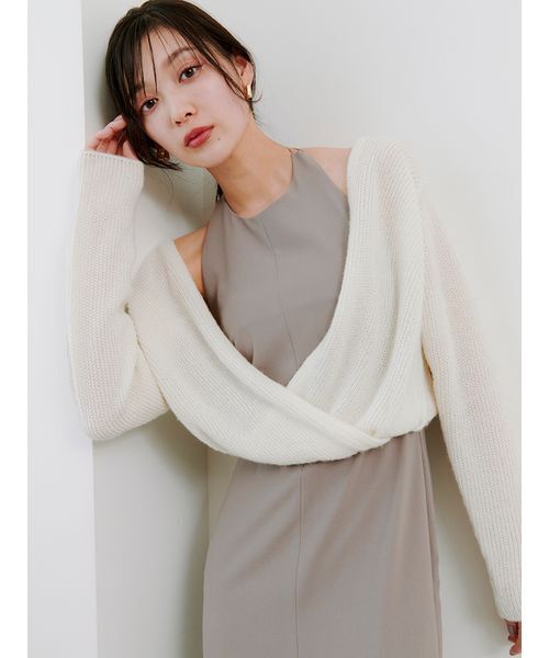 SNIDEL（スナイデル）の「カシュクールニットセットホルターワンピース（ワンピース・レディース・オフホワイト/グレー/ライトピンク・0/1）」の11枚目の写真