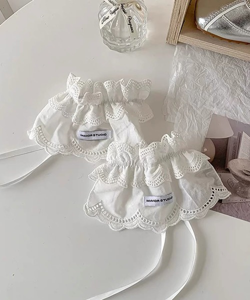 shopnikoniko（ショップニコニコ）の「ロゴワッペン付き シュシュ フリルシューズカバー（シューズ小物/雑貨・レディース・ホワイト/グレー/ブラック・フリー）」の7枚目の写真
