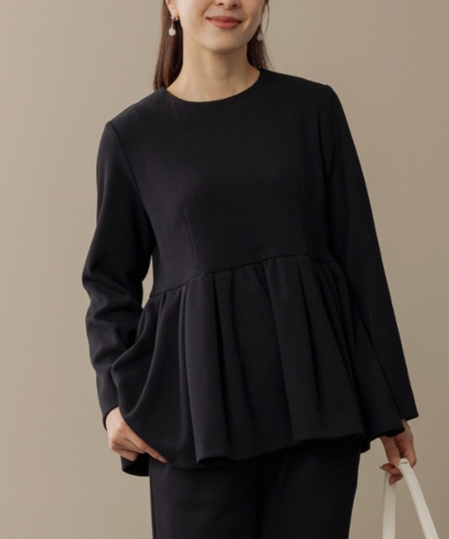 Sono(ソーノ)の「【SONO/ソーノ】ウエハース チュニックブラウス(シャツ/ブラウス・レディース・ブラック・F)」の1枚目の写真