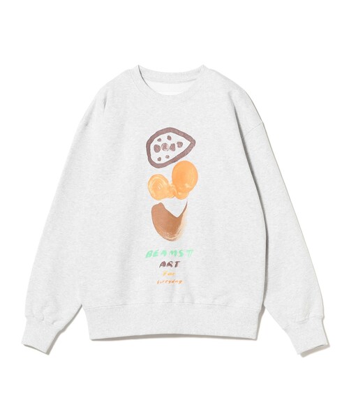 BEAMS T(ビームスティー)の「Mayumi Yamase ART FOR EVERYDAY CREW NECK(スウェット・メンズ・オリーブ/ライトグレー/ネイビー・X-SMALL/SMALL/MEDIUM/LARGE/X-LARGE/XX-LARGE)」の1枚目の写真