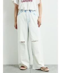 ダメージデニムイージーパンツ