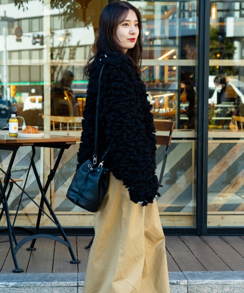 DEVICE(デバイス)の「DEVICE ヴィンテージデザイン 巾着 ショルダーバッグ ハンドバッグ(ショルダーバッグ・レディース・ダークブラウン/ダークブラック/ブラック・FREE)」の12枚目の写真