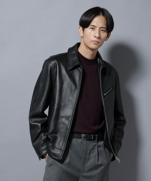 NANO universe(ナノユニバース)の「ラムナッパレザーライダースジャケット(ライダースジャケット・メンズ・ブラック/ブラウン・L/M)」の2枚目の写真