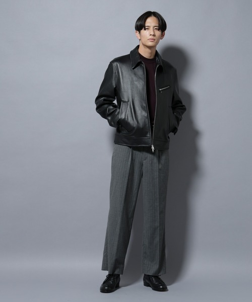 NANO universe(ナノユニバース)の「ラムナッパレザーライダースジャケット(ライダースジャケット・メンズ・ブラック/ブラウン・L/M)」の15枚目の写真