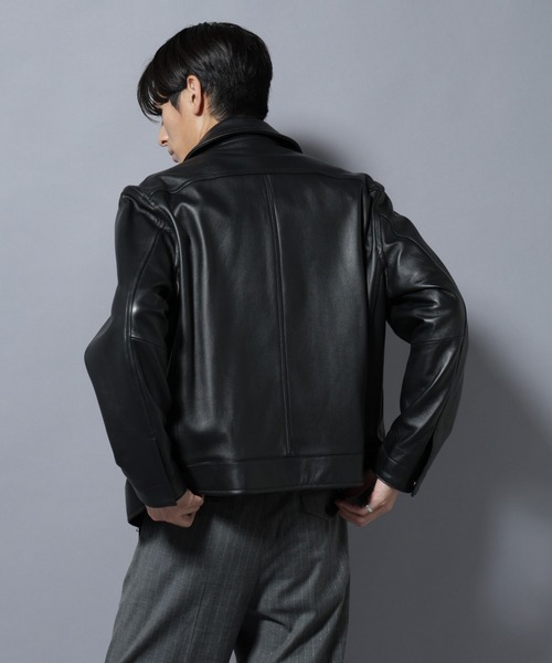 NANO universe(ナノユニバース)の「ラムナッパレザーライダースジャケット(ライダースジャケット・メンズ・ブラック/ブラウン・L/M)」の13枚目の写真