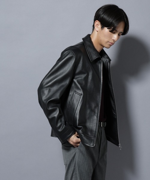 NANO universe(ナノユニバース)の「ラムナッパレザーライダースジャケット(ライダースジャケット・メンズ・ブラック/ブラウン・L/M)」の12枚目の写真