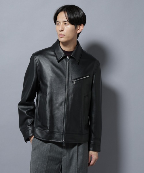 NANO universe(ナノユニバース)の「ラムナッパレザーライダースジャケット(ライダースジャケット・メンズ・ブラック/ブラウン・L/M)」の11枚目の写真