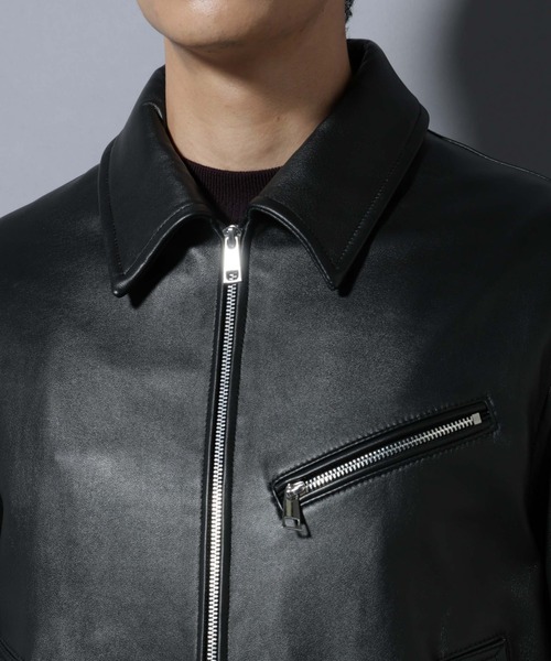 NANO universe(ナノユニバース)の「ラムナッパレザーライダースジャケット(ライダースジャケット・メンズ・ブラック/ブラウン・L/M)」の21枚目の写真