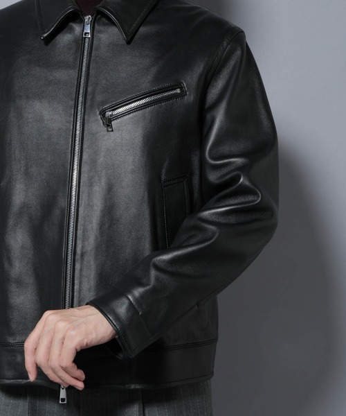 NANO universe(ナノユニバース)の「ラムナッパレザーライダースジャケット(ライダースジャケット・メンズ・ブラック/ブラウン・L/M)」の22枚目の写真