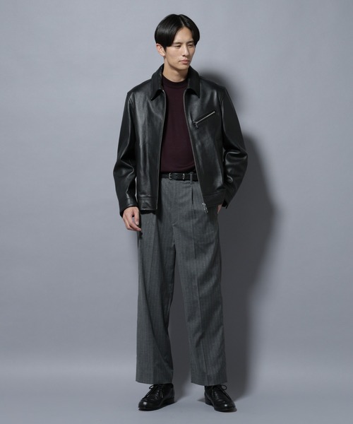 NANO universe(ナノユニバース)の「ラムナッパレザーライダースジャケット(ライダースジャケット・メンズ・ブラック/ブラウン・L/M)」の14枚目の写真