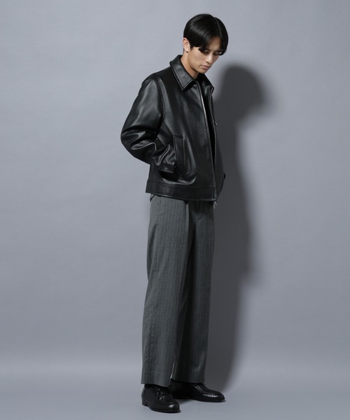 NANO universe(ナノユニバース)の「ラムナッパレザーライダースジャケット(ライダースジャケット・メンズ・ブラック/ブラウン・L/M)」の16枚目の写真