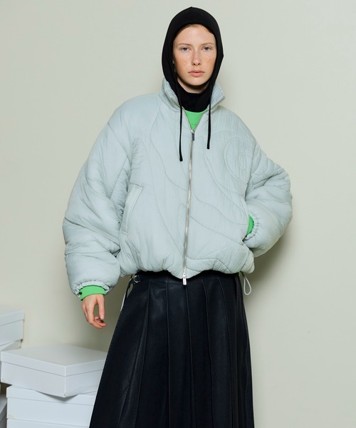 MAISON SPECIAL(メゾンスペシャル)の「Rose Quilted Padded Jacket / ローズキルティング中綿ジャケット(ブルゾン・レディース・ブラック/オフホワイト/レッド・FREE)」の8枚目の写真