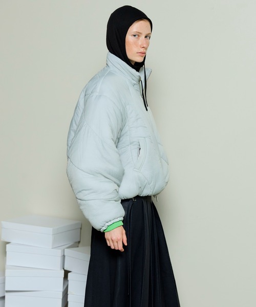 MAISON SPECIAL(メゾンスペシャル)の「Rose Quilted Padded Jacket / ローズキルティング中綿ジャケット(ブルゾン・レディース・ブラック/オフホワイト/レッド・FREE)」の12枚目の写真