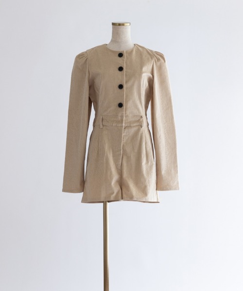 EN NEUME（エンノイム）の「Lady Classic Short Jumpsuits（サロペット/オーバーオール・レディース・ブルー/ブラック/アイボリー・0/1）」の10枚目の写真