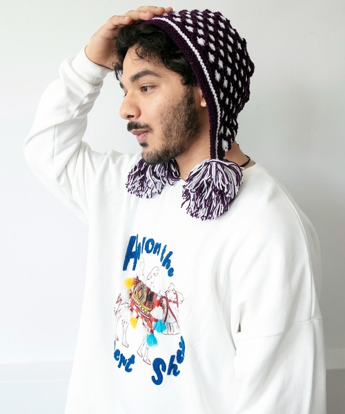 チャイハネ（チャイハネ）の「【チャイハネ】パプリ耳付きニットキャップ（ニットキャップ/ビーニー・レディース・パープル・FREE）」の5枚目の写真