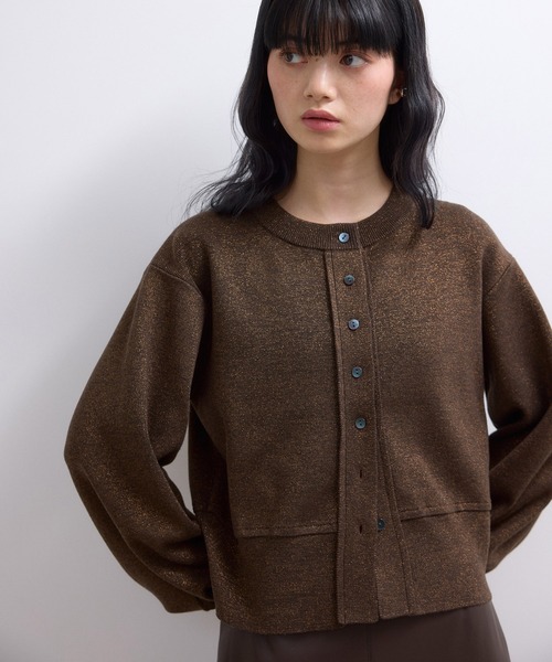 WEB限定】ラメニットコンパクトカーディガン（カーディガン/ボレロ