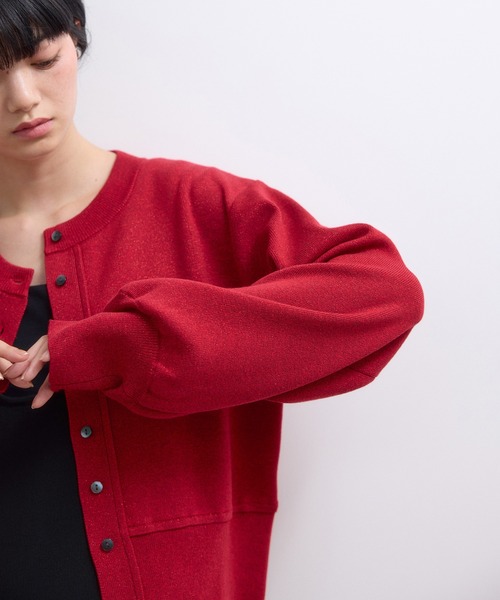 ADAM ET ROPE'(アダムエロペ)の「【WEB限定】ラメニットコンパクトカーディガン(カーディガン/ボレロ・レディース・グレー/ダークブラウン/レッド/ブラック・FREE)」の20枚目の写真