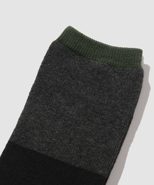 NAVY（ネイビー）の「NAVY【温活】MACHEAT クルー丈ラインソックス 2足組（ソックス/靴下・メンズ・グレー系その他/ブラック系その他・25-27CM）」の5枚目の写真