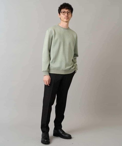 a.v.v(アーヴェヴェ)の「幾何ジャカードセミワイドシルエットプルオーバー【毛玉になりにくい/洗濯機で洗える】(スウェット・メンズ・ブルー/チャコールグレー/ライトグレー/ミント・46/48/50)」の5枚目の写真