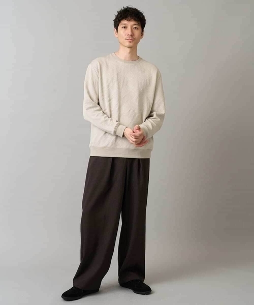 a.v.v(アーヴェヴェ)の「幾何ジャカードセミワイドシルエットプルオーバー【毛玉になりにくい/洗濯機で洗える】(スウェット・メンズ・ブルー/チャコールグレー/ライトグレー/ミント・46/48/50)」の9枚目の写真