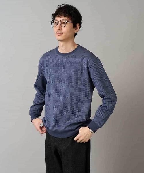 a.v.v(アーヴェヴェ)の「幾何ジャカードセミワイドシルエットプルオーバー【毛玉になりにくい/洗濯機で洗える】(スウェット・メンズ・ブルー/チャコールグレー/ライトグレー/ミント・46/48/50)」の20枚目の写真