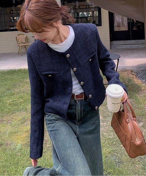 MAISON DE THERESE(メゾン ド テレーズ)の「ショートジャケット(テーラードジャケット・レディース・ネイビー/レッド・L/M/S)」の13枚目の写真