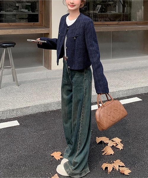 MAISON DE THERESE(メゾン ド テレーズ)の「ショートジャケット(テーラードジャケット・レディース・ネイビー/レッド・L/M/S)」の16枚目の写真