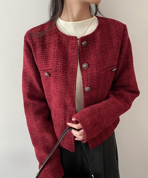 MAISON DE THERESE(メゾン ド テレーズ)の「ショートジャケット(テーラードジャケット・レディース・ネイビー/レッド・L/M/S)」の19枚目の写真