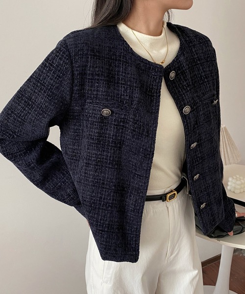 MAISON DE THERESE(メゾン ド テレーズ)の「ショートジャケット(テーラードジャケット・レディース・ネイビー/レッド・L/M/S)」の20枚目の写真