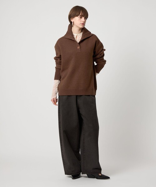 ASTRAET（アストラット）の「＜ASTRAET＞7G ハイネック ニット（ニット/セーター・レディース・ブラウン系/ブラック・FREE）」の10枚目の写真