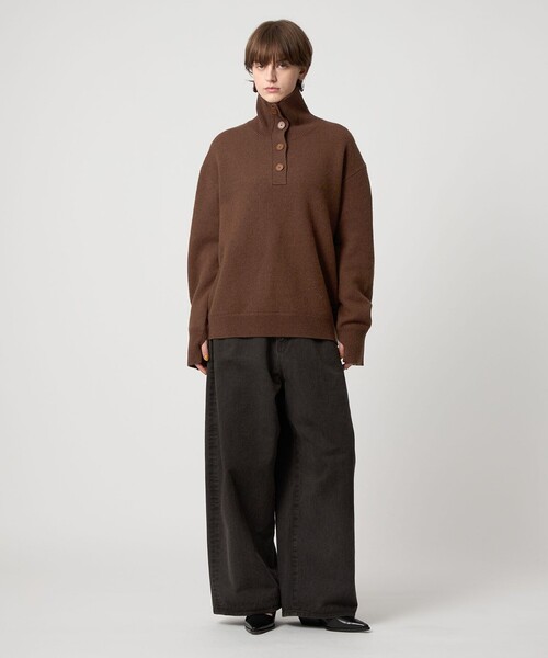 ASTRAET（アストラット）の「＜ASTRAET＞7G ハイネック ニット（ニット/セーター・レディース・ブラウン系/ブラック・FREE）」の11枚目の写真