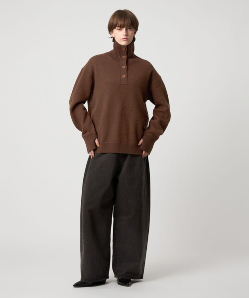 ASTRAET（アストラット）の「＜ASTRAET＞7G ハイネック ニット（ニット/セーター・レディース・ブラウン系/ブラック・FREE）」の12枚目の写真