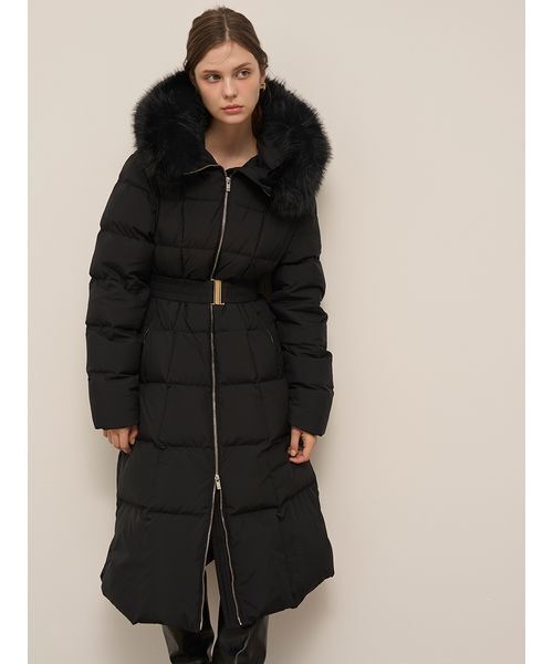 SNIDEL（スナイデル）の「【00サイズあり】スタイルアップフレンチダウンロングコート（ダウンジャケット/コート・レディース・ブラック/オフホワイト/ピンク・0/1/00）」の5枚目の写真