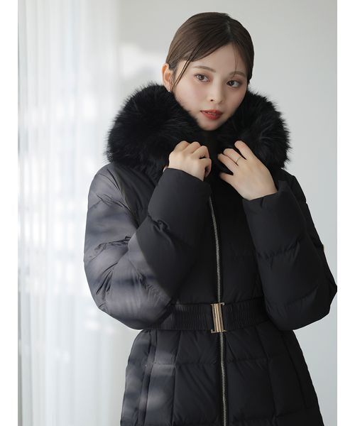 SNIDEL（スナイデル）の「【00サイズあり】スタイルアップフレンチダウンロングコート（ダウンジャケット/コート・レディース・ブラック/オフホワイト/ピンク・0/1/00）」の6枚目の写真