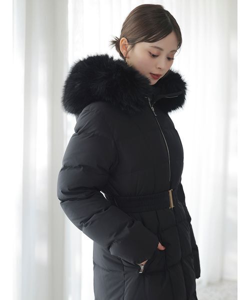 SNIDEL（スナイデル）の「【00サイズあり】スタイルアップフレンチダウンロングコート（ダウンジャケット/コート・レディース・ブラック/オフホワイト/ピンク・0/1/00）」の7枚目の写真