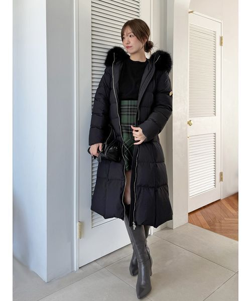 SNIDEL（スナイデル）の「【00サイズあり】スタイルアップフレンチダウンロングコート（ダウンジャケット/コート・レディース・ブラック/オフホワイト/ピンク・0/1/00）」の18枚目の写真